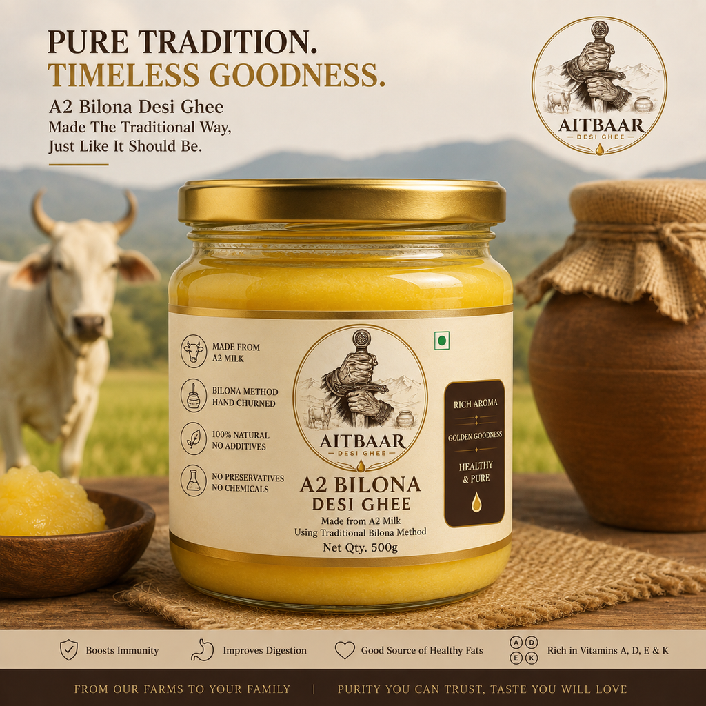 A2 Bilona Desi Ghee – Traditional Hand-Churned A2 Milk Ghee
