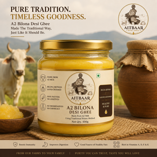 A2 Bilona Desi Ghee – Traditional Hand-Churned A2 Milk Ghee